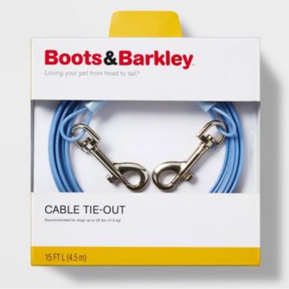Boots & Barkley Other - Boots & Barkley- Lightweight Tie-Out Cable for Small Dogs- 15ft, up to 25lbs New